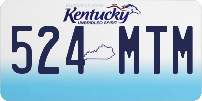 KY license plate 524MTM