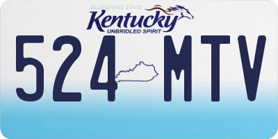 KY license plate 524MTV