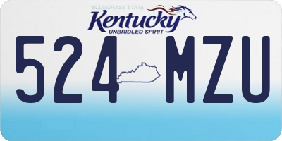 KY license plate 524MZU
