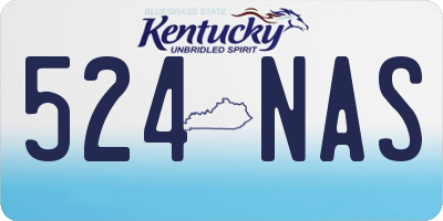 KY license plate 524NAS