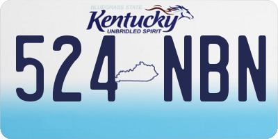 KY license plate 524NBN