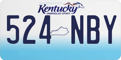 KY license plate 524NBY