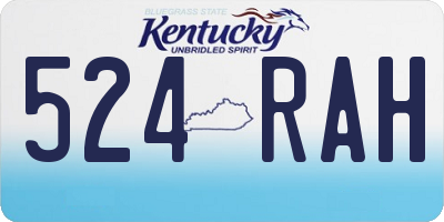 KY license plate 524RAH
