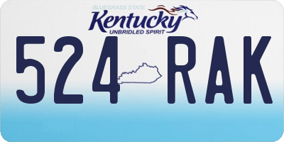 KY license plate 524RAK