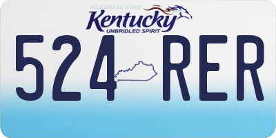 KY license plate 524RER