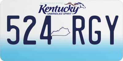 KY license plate 524RGY