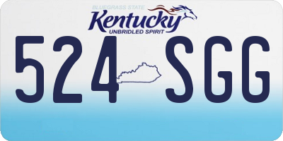 KY license plate 524SGG