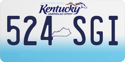 KY license plate 524SGI
