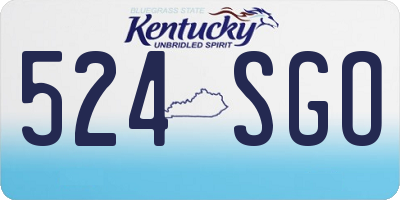 KY license plate 524SGO
