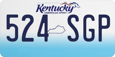 KY license plate 524SGP