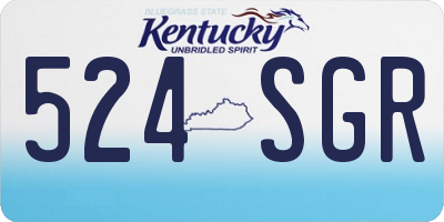 KY license plate 524SGR