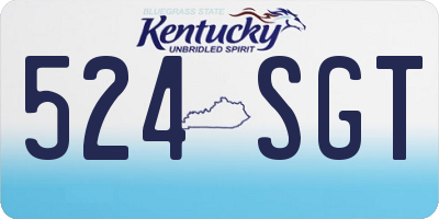 KY license plate 524SGT