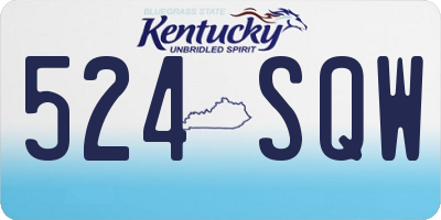 KY license plate 524SQW