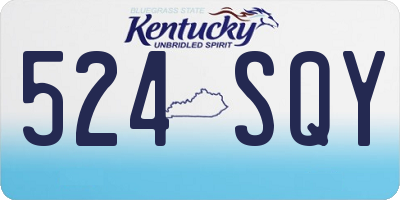 KY license plate 524SQY