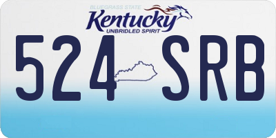 KY license plate 524SRB