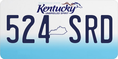 KY license plate 524SRD