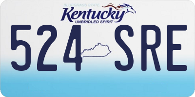 KY license plate 524SRE