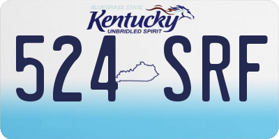 KY license plate 524SRF