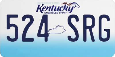 KY license plate 524SRG