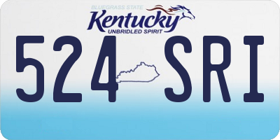 KY license plate 524SRI