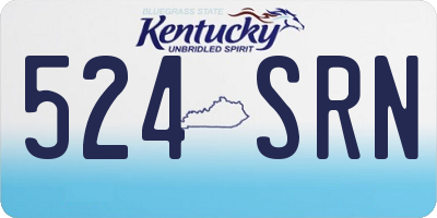 KY license plate 524SRN