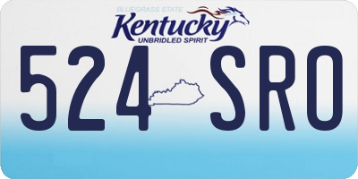 KY license plate 524SRO