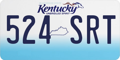 KY license plate 524SRT