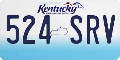 KY license plate 524SRV