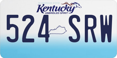 KY license plate 524SRW
