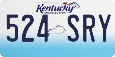 KY license plate 524SRY