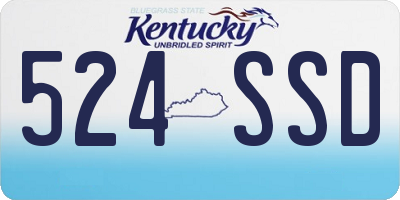 KY license plate 524SSD
