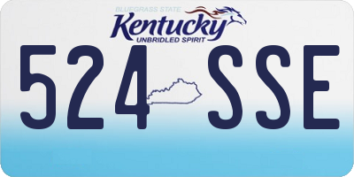 KY license plate 524SSE