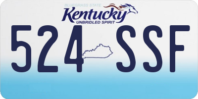 KY license plate 524SSF