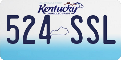 KY license plate 524SSL