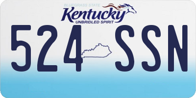 KY license plate 524SSN