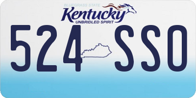 KY license plate 524SSO