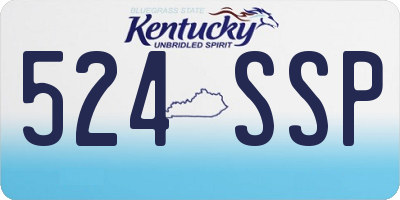 KY license plate 524SSP