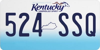 KY license plate 524SSQ