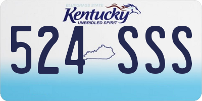KY license plate 524SSS