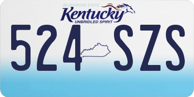 KY license plate 524SZS