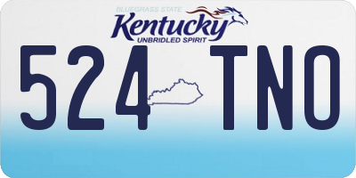 KY license plate 524TNO