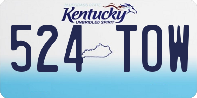 KY license plate 524TOW