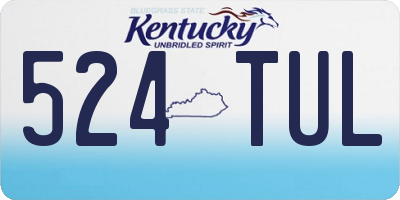 KY license plate 524TUL