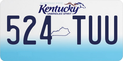 KY license plate 524TUU