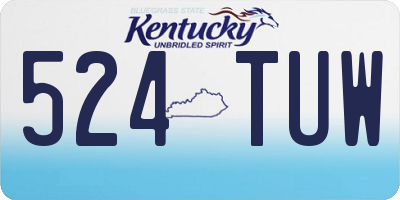 KY license plate 524TUW