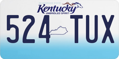 KY license plate 524TUX