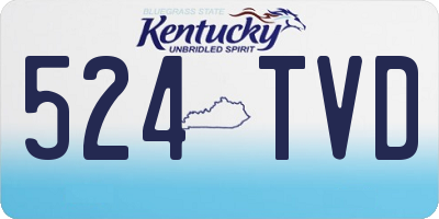 KY license plate 524TVD