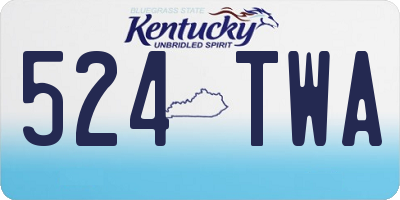 KY license plate 524TWA