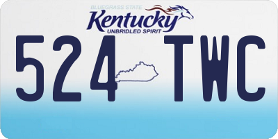 KY license plate 524TWC
