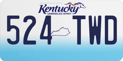KY license plate 524TWD